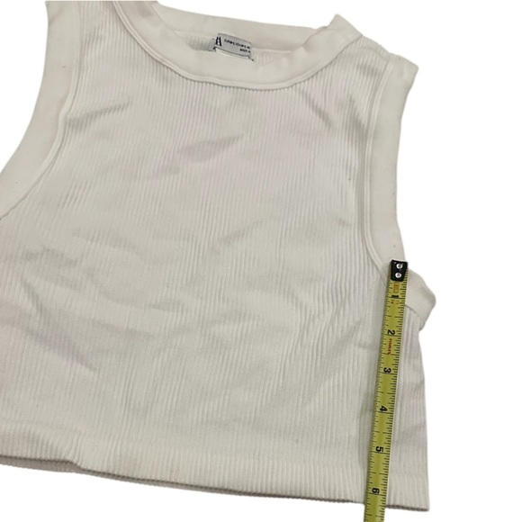 NWOT Zara White Ribbed Athletic Tank Top M-L - Picture 7 of 8